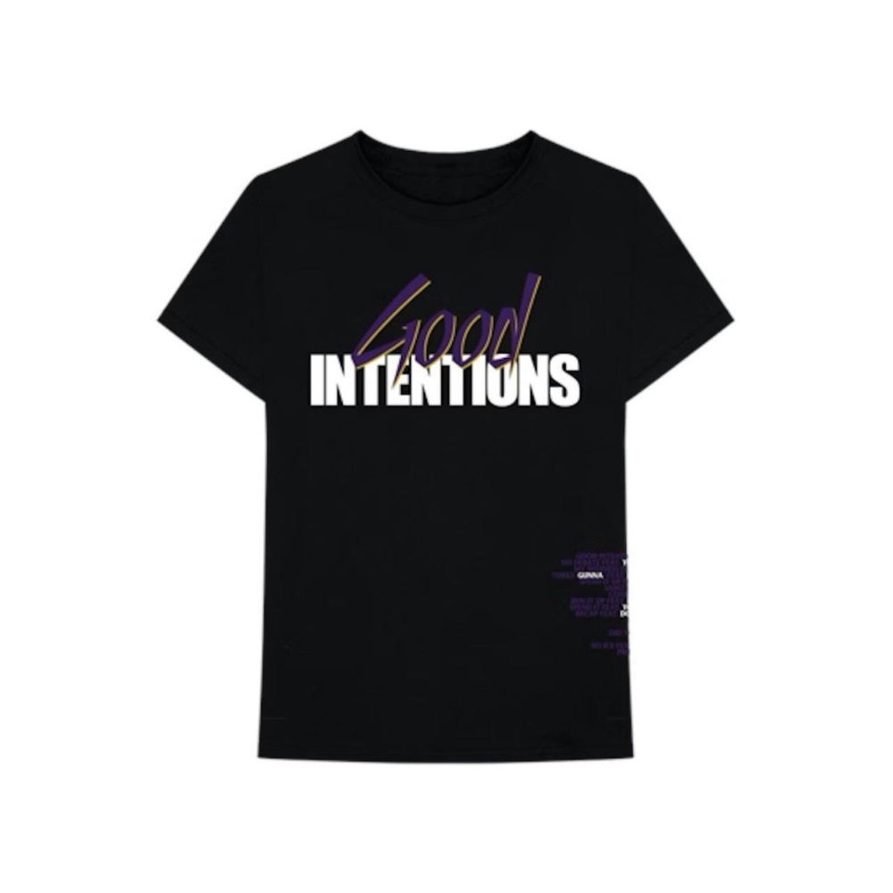 VLONE Black Tee with Purple and White Graphic